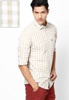 Arrow Sports Beige Check Slim Fit Casual Shirt