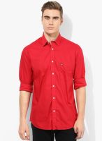 Arrow Sports Red Slim Fit Casual Shirt