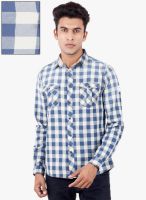 Blacksoul Blue Checked Slim Fit Casual Shirt