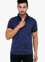 Crimsoune Club Navy Blue Striped Polo T-Shirts
