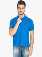 DERBY JEANS COMMUNITY Blue Solid Polo T-Shirt