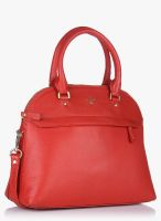 Da Milano Coral Red Leather Handbag
