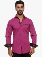 Fifty Two Purple Solid Regular Fit Casual Shirt