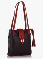 Hidesign Sb Silvia 01 Aubergine/Red Leather Shoulder Bag