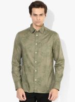 Jack & Jones Green Printed Casual Shirt