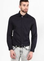 Jack & Jones Navy Blue Slim Fit Casual Shirt