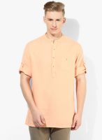 Jack & Jones Orange Solid Slim Fit Casual Shirt