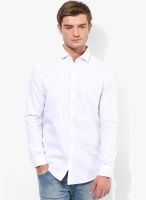 Jack & Jones White Printed Slim Fit Casual Shirt