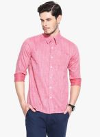 Jogur Pink Striped Regular Fit Casual Shirt