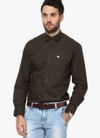 John Players Olive Solids Casual Shirts
