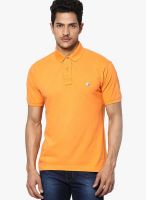 John Players Orange Solid Polo T-Shirts