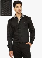 La Seven Black Slim Fit Casual Shirt