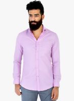 Mr Button Lavender Solid Slim Fit Casual Shirt
