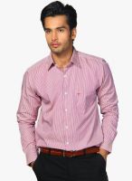 Provogue Pink Striped Regular Fit Casual Shirt