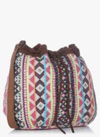 Shaun Design Jacquard Embellished Multicoloured Crossbody Bag