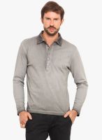 Smokestack Grey Solid Polo T-Shirt