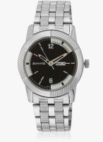 Sonata Ng7100sm02 Silver/Black Analog Watch