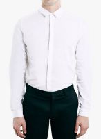 TOPMAN White Solid Slim Fit Casual Shirt