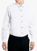 TOPMAN White Solid Slim Fit Casual Shirt