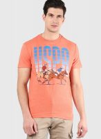 U.S. Polo Assn. Orange Round Neck T-Shirt