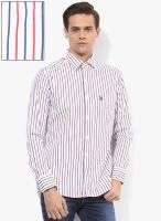 U.S. Polo Assn. Red Striped Regular Fit Casual Shirt