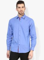 Wills Lifestyle Blue Slim Fit Casual Shirt