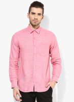 Wills Lifestyle Pink Slim Fit Casual Shirt