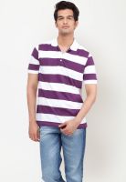 Yepme Purple Striped Polo T-Shirts