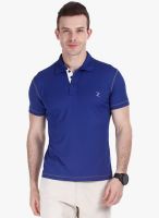 Zobello Blue Solid Polo T-Shirt