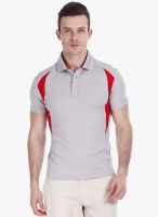 Zobello Grey Solid Polo T-Shirt