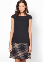 s.Oliver Blue Colored Checked Shift Dress