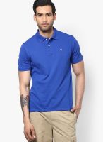 Allen Solly Blue Solid Polo T-Shirts