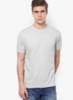 Aventura Outfitters Grey Milange Solid Round Neck T-Shirts