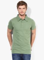 Blue Saint Green Solid Polo T-Shirt