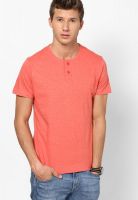 Fame Forever By Lifestyle Orange Henley T Shirt