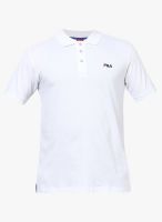 Fila White Solid Polo T-Shirt