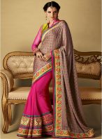 Indian Women By Bahubali Pink Embroidered Saree