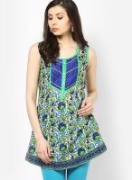 Karigari Blue Printed Kurtis