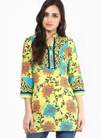 Rain & Rainbow Yellow Cotton Kurti