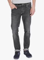 Slub Washed Grey Slim Fit Jeans