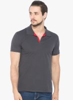 Status Quo Dark Grey Solid Polo T-Shirt