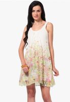 The Vanca Sleeve Less Printed Off White Dress