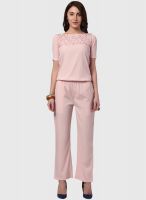 Yepme Pink Solid Jumpsuit