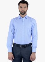 Cobb Aqua Blue Solid Slim Fit Formal Shirt