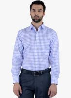 Cobb Purple Checked Slim Fit Formal Shirt