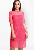 ITI Pink Colored Embroidered Bodycon Dress