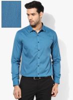 Independence Blue Striped Slim Fit Formal Shirt