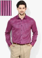 Independence Pink Striped Slim Fit Formal Shirt