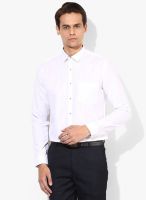 Independence White Solid Slim Fit Formal Shirt
