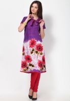 Kurti'S Purple Printed Kurtis